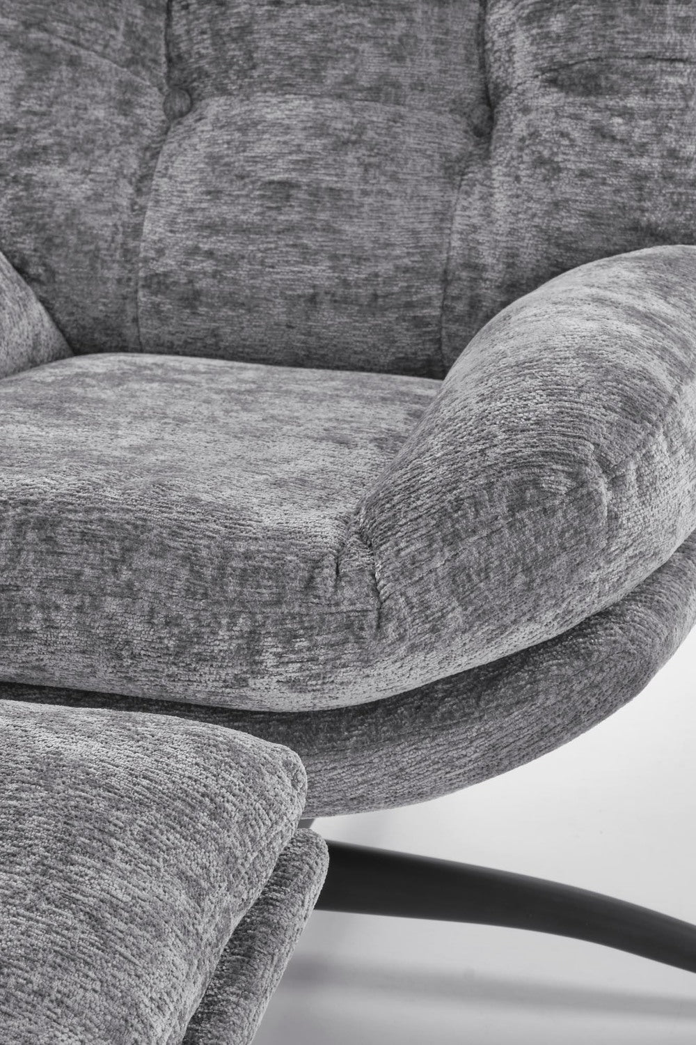 Krēsls ar kāju balstu Peso 76/92/96/48 cm pelēks - N1 Home