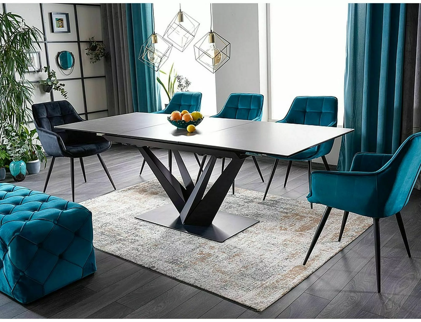 Galds KOMO 76/90/160 (220) melns - N1 Home