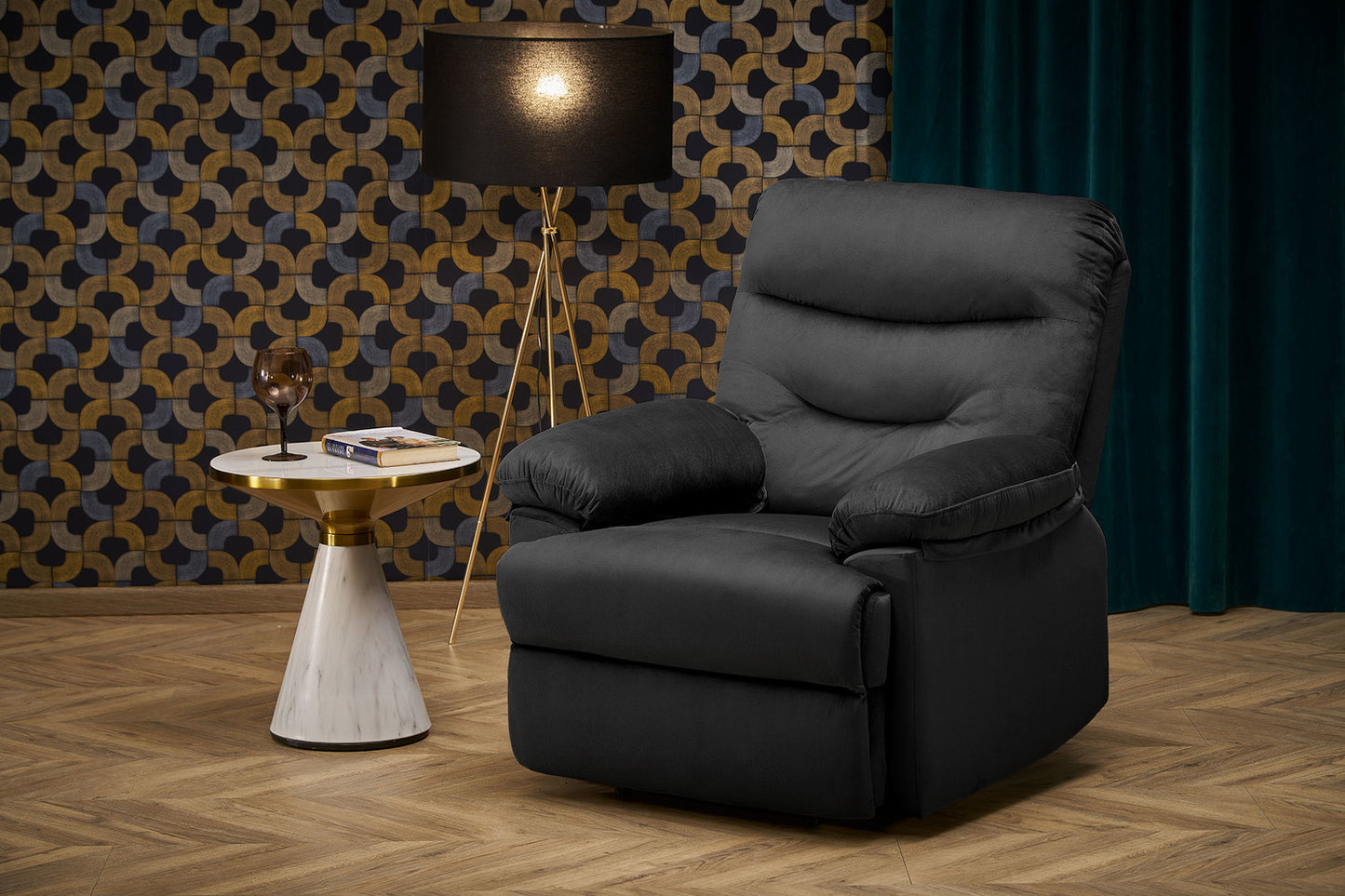 Krēsls Drago 88/90-160/105/45 cm melns