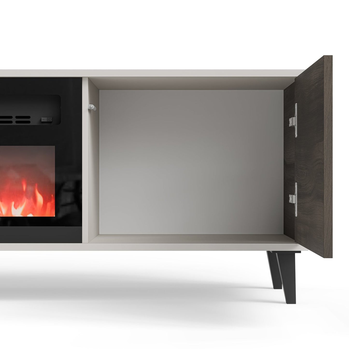 TV galdiņš ar kamīnu Berlin 180/40/52 cm kašmirs/valrieksts