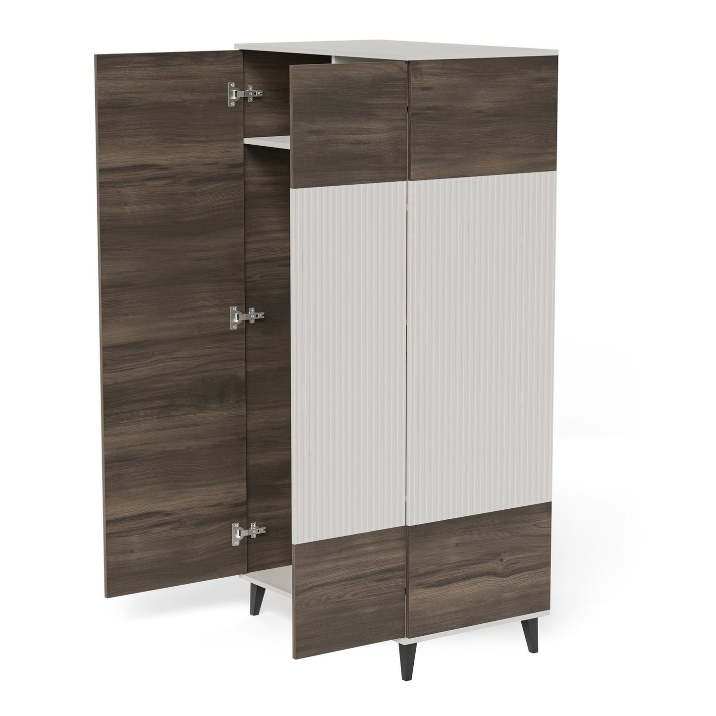 Skapis Berlin 90/55/182 cm kašmirs/valrieksts