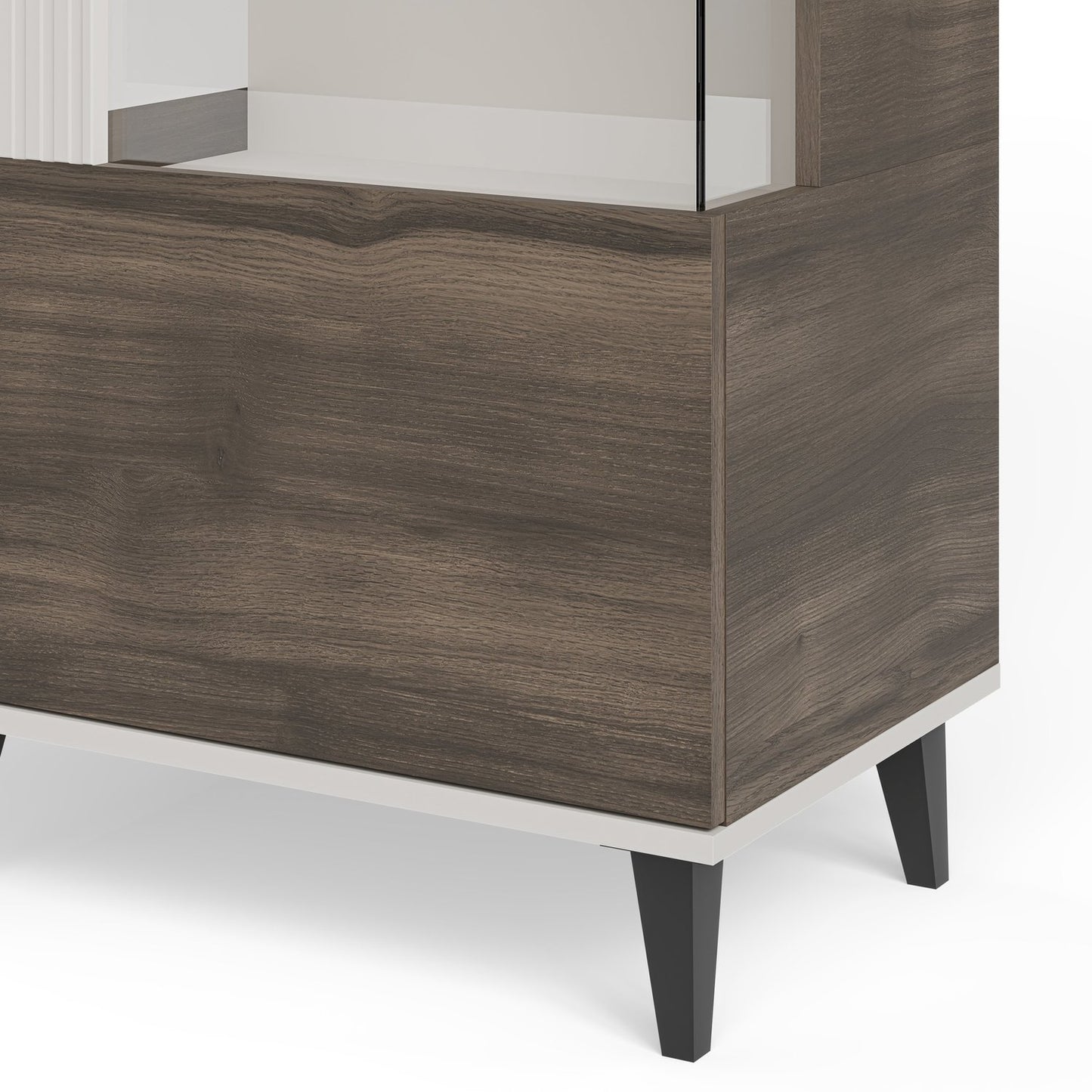 Vitrīnas skapis Berlin 60/40/182 cm kašmirs /valrieksts