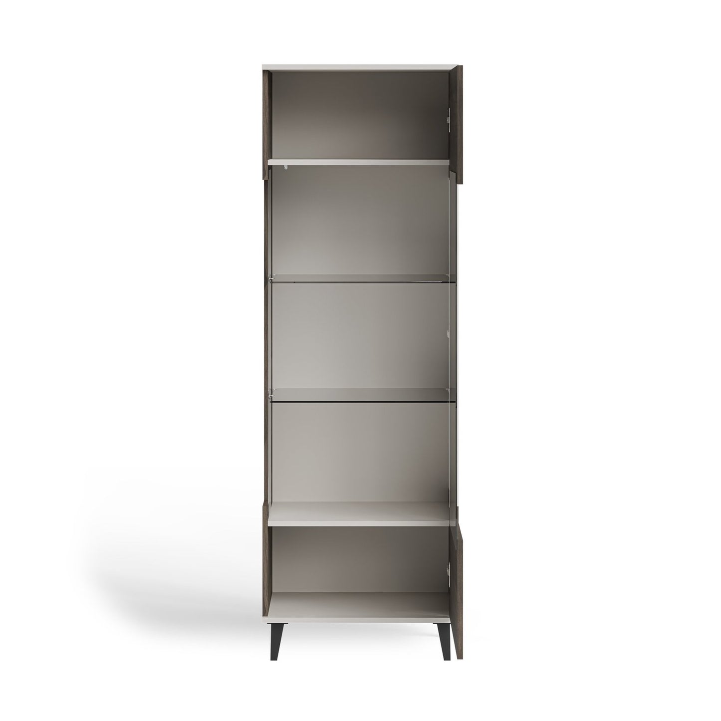 Vitrīnas skapis Berlin 60/40/182 cm kašmirs /valrieksts