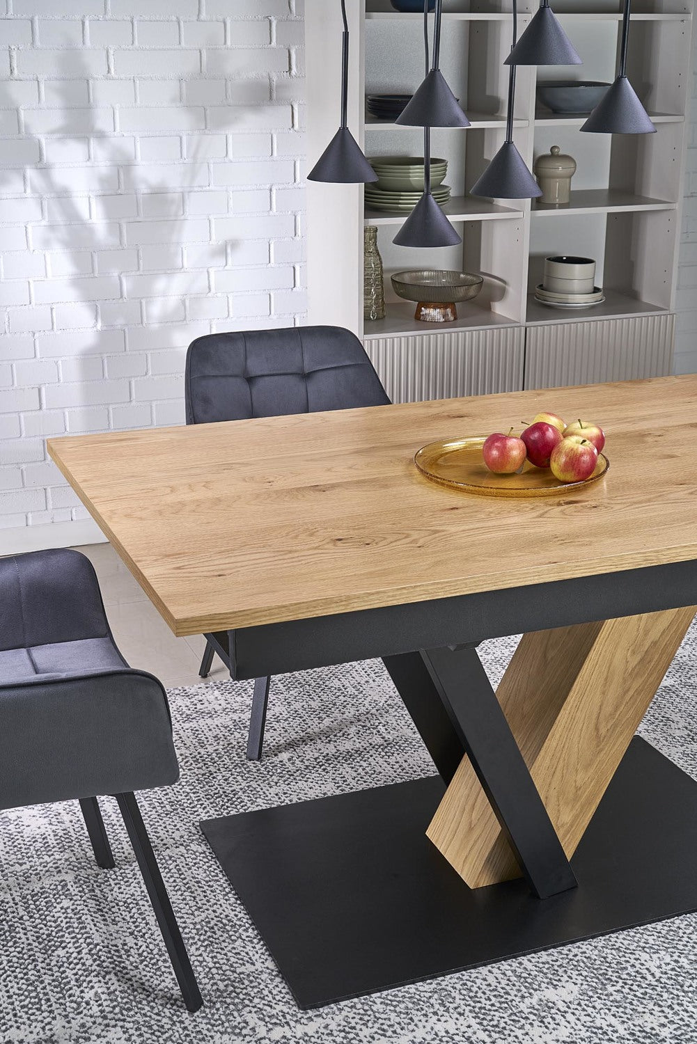 Galds Fani 160/90/78 cm dabīgs/melns - N1 Home