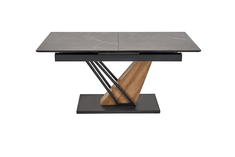 Galds Volans 140; 160/90/67 cm melns marmors/ozols - N1 Home