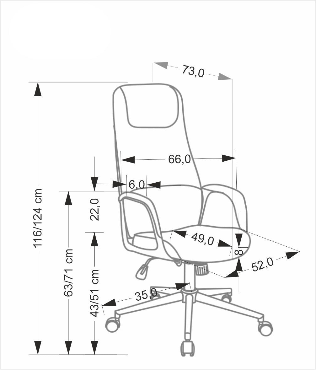Krēsls Razo 66/73/116-124/43-51 cm