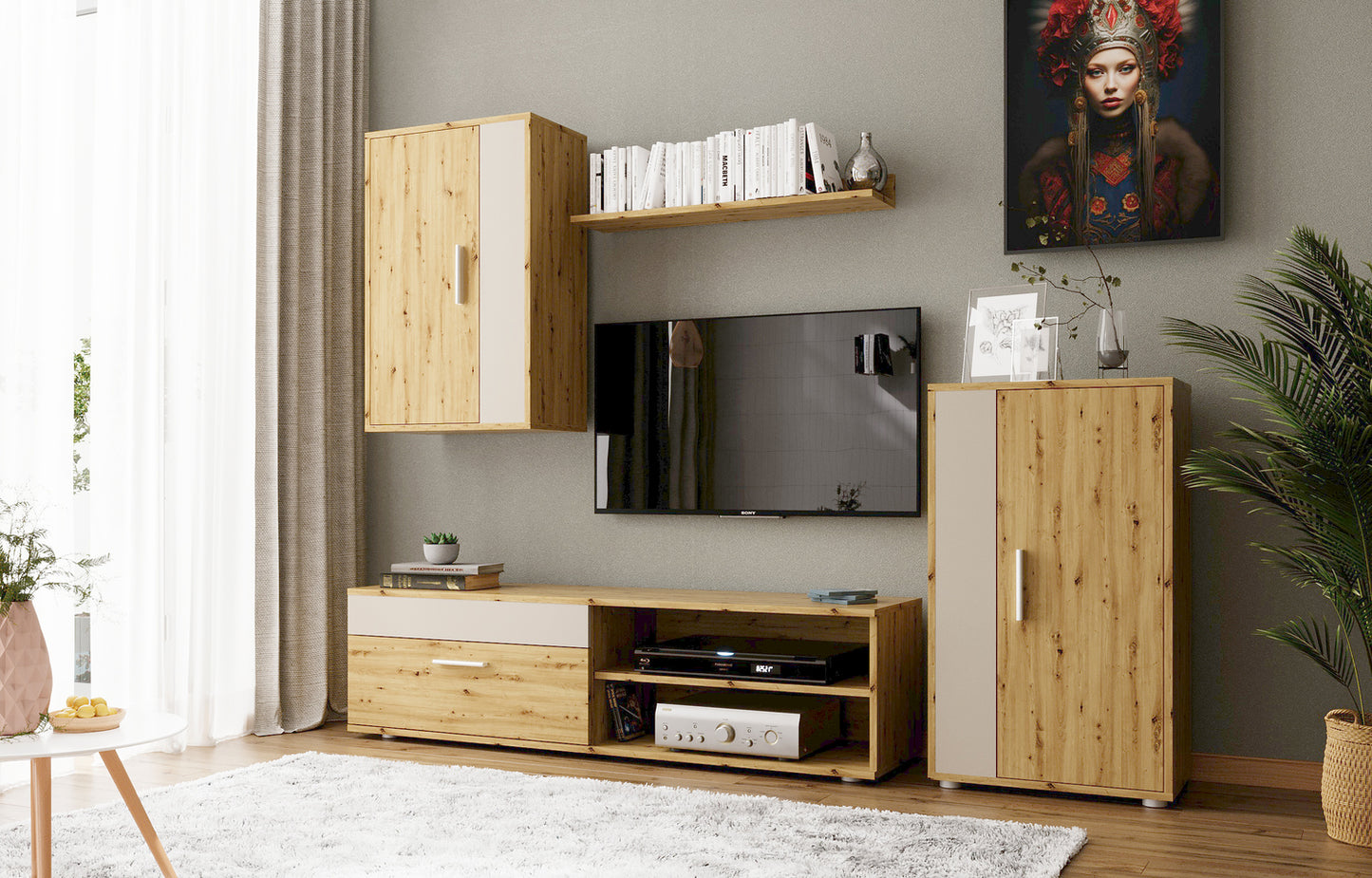 Mēbeļu komplekts Bensi 190 cm Artizan ozols/kašmirs