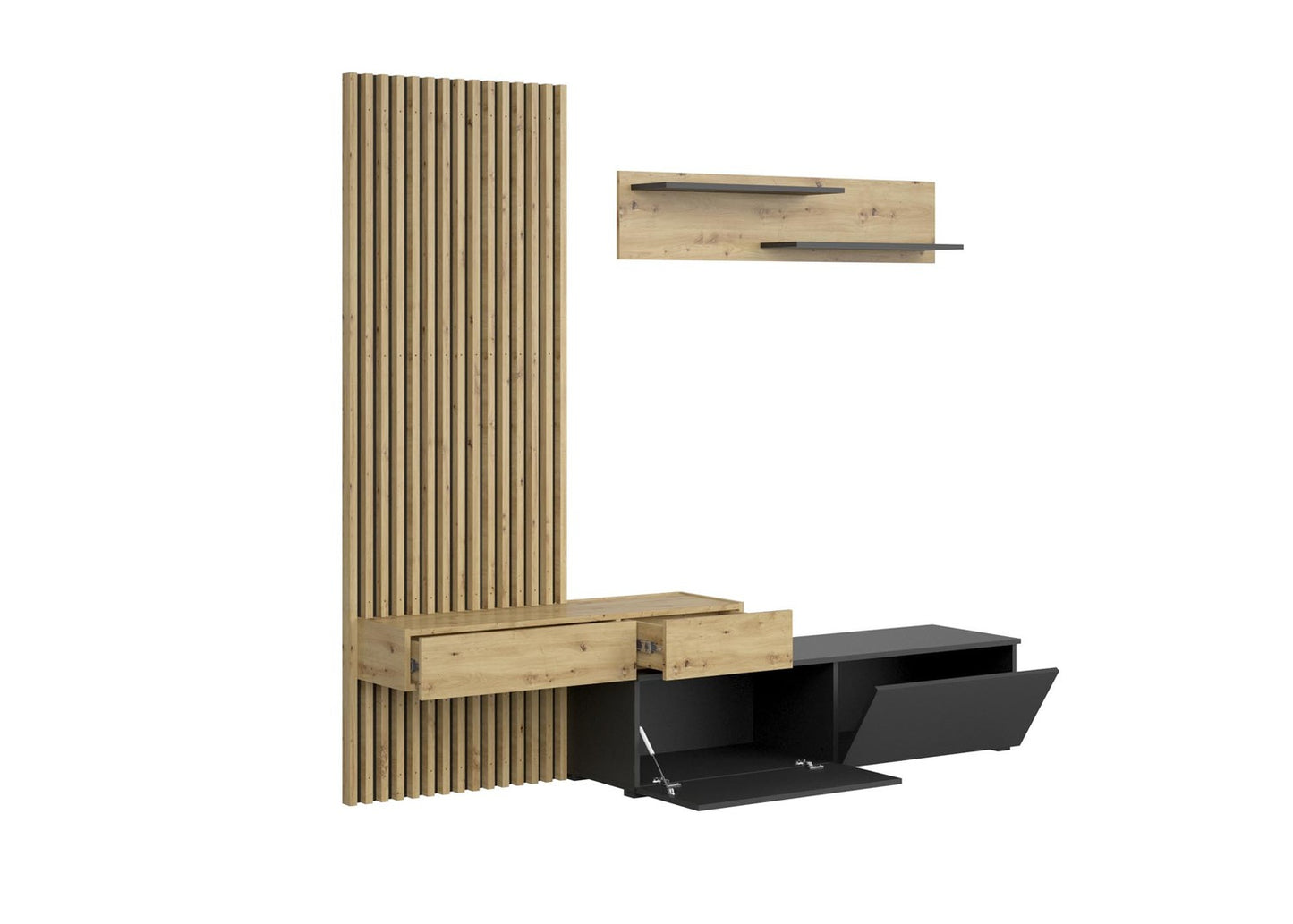 Mēbeļu komplekts Karmina 210 cm Artizan ozols/melns