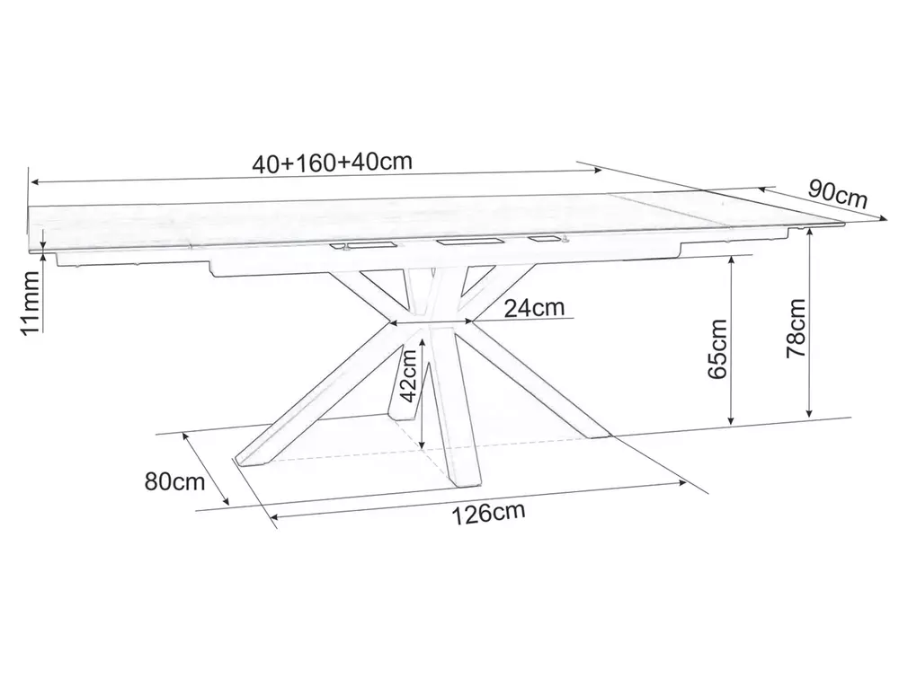 Galds GOLDI 76/90/160(240) cm balts - N1 Home