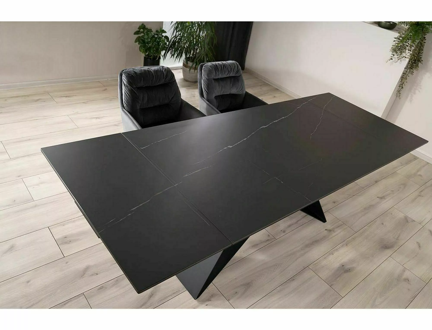 Galds SH 77/90/160(240) cm melns - N1 Home