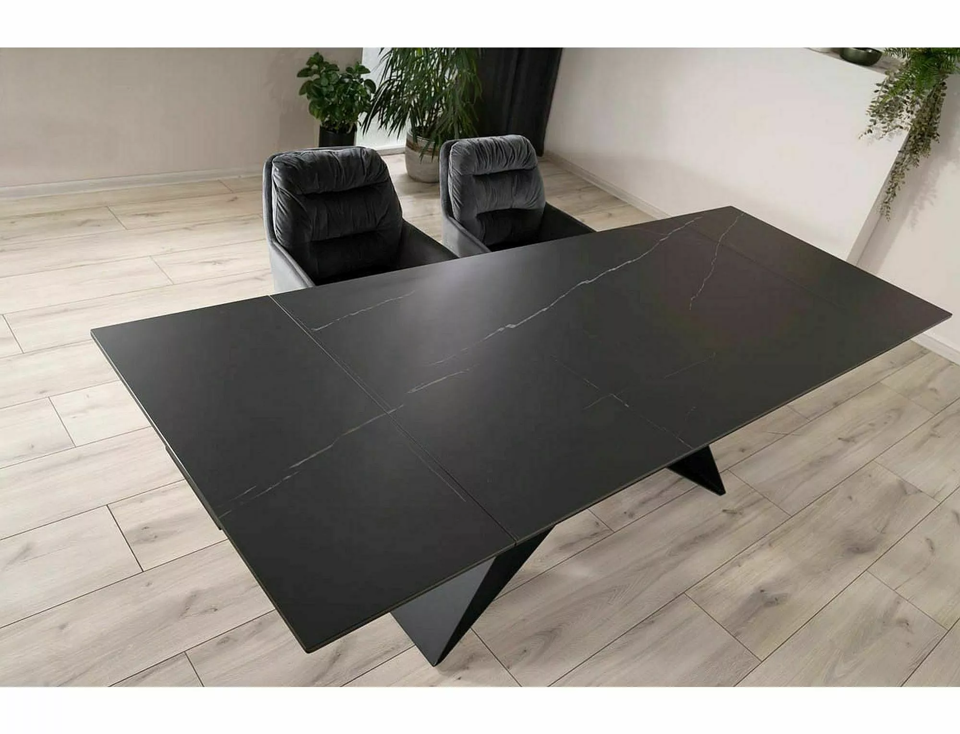 Galds SH 77/90/160(240) cm melns - N1 Home