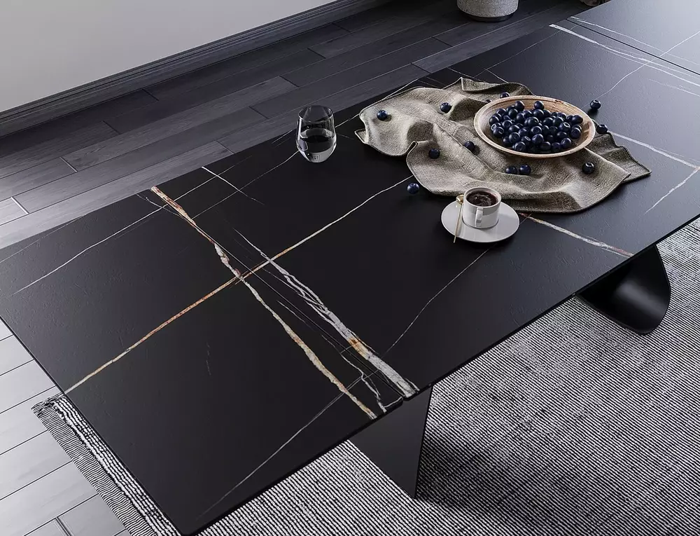 Galds KOSTO 76/90/160(240) cm melns - N1 Home