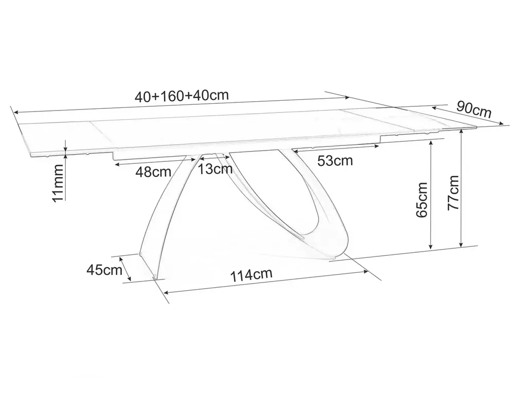 Galds KOSTO 76/90/160(240) cm melns - N1 Home