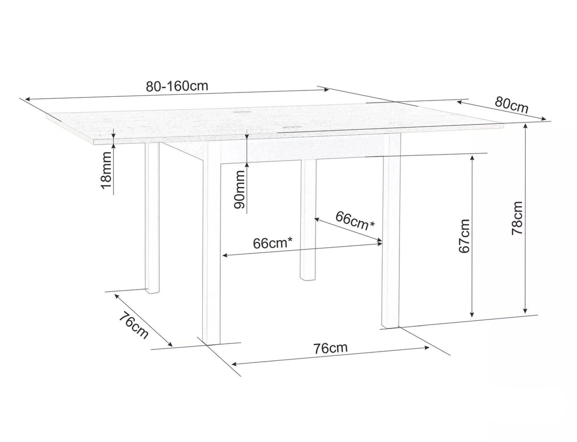 Galds Flisk 50/50 cm ozols - N1 Home