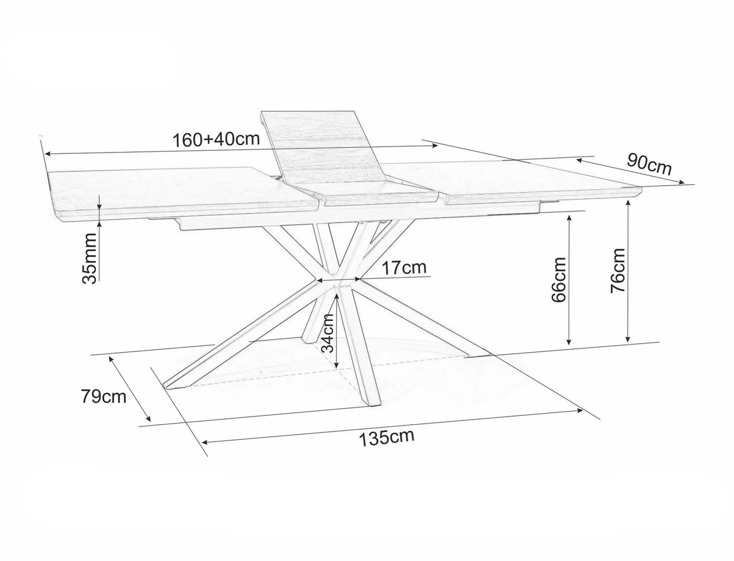 Galds IVO 75/90/160 (200) rieksts - N1 Home