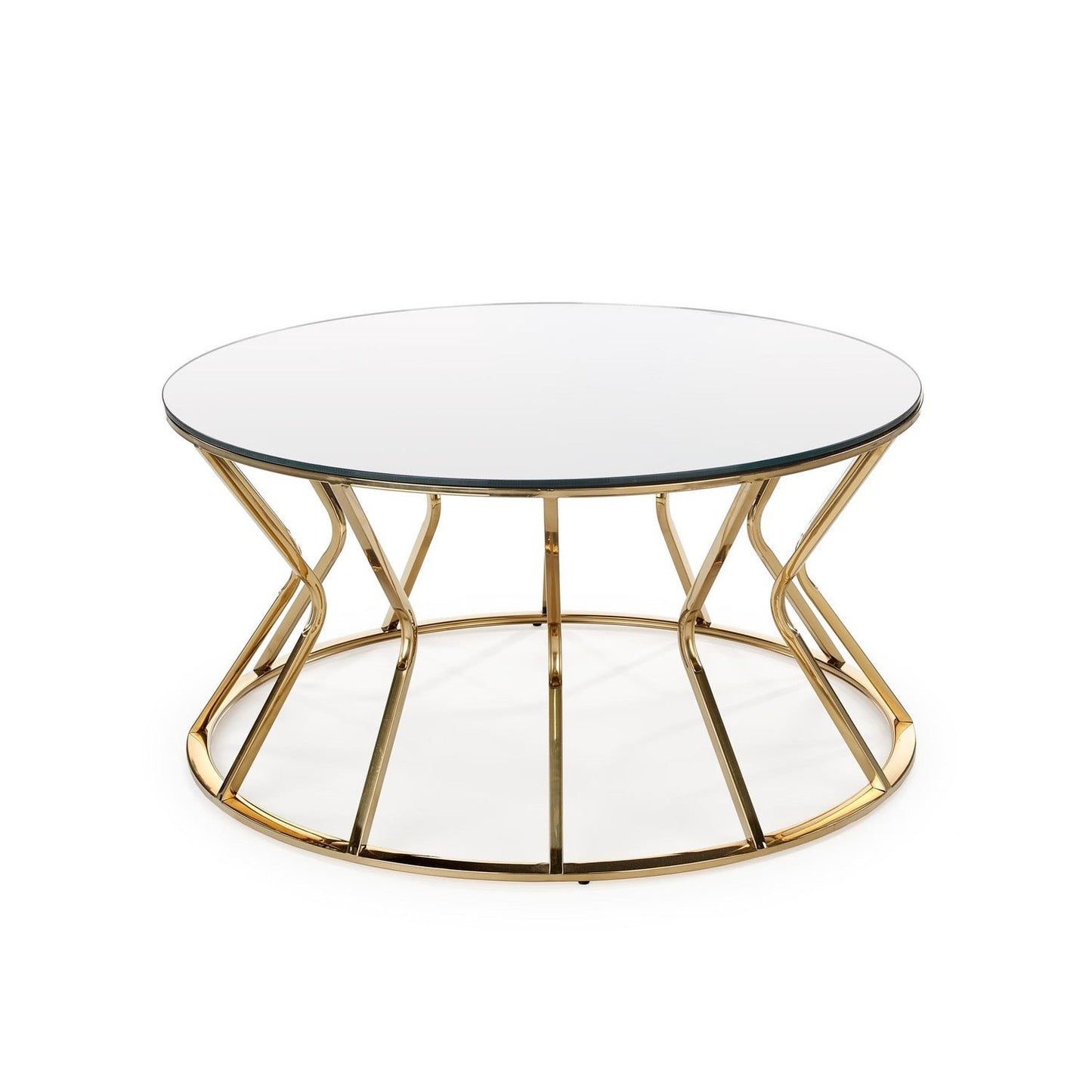 Kafijas galdiņš AF 2 90/46 cm spogulis/zelts - N1 Home