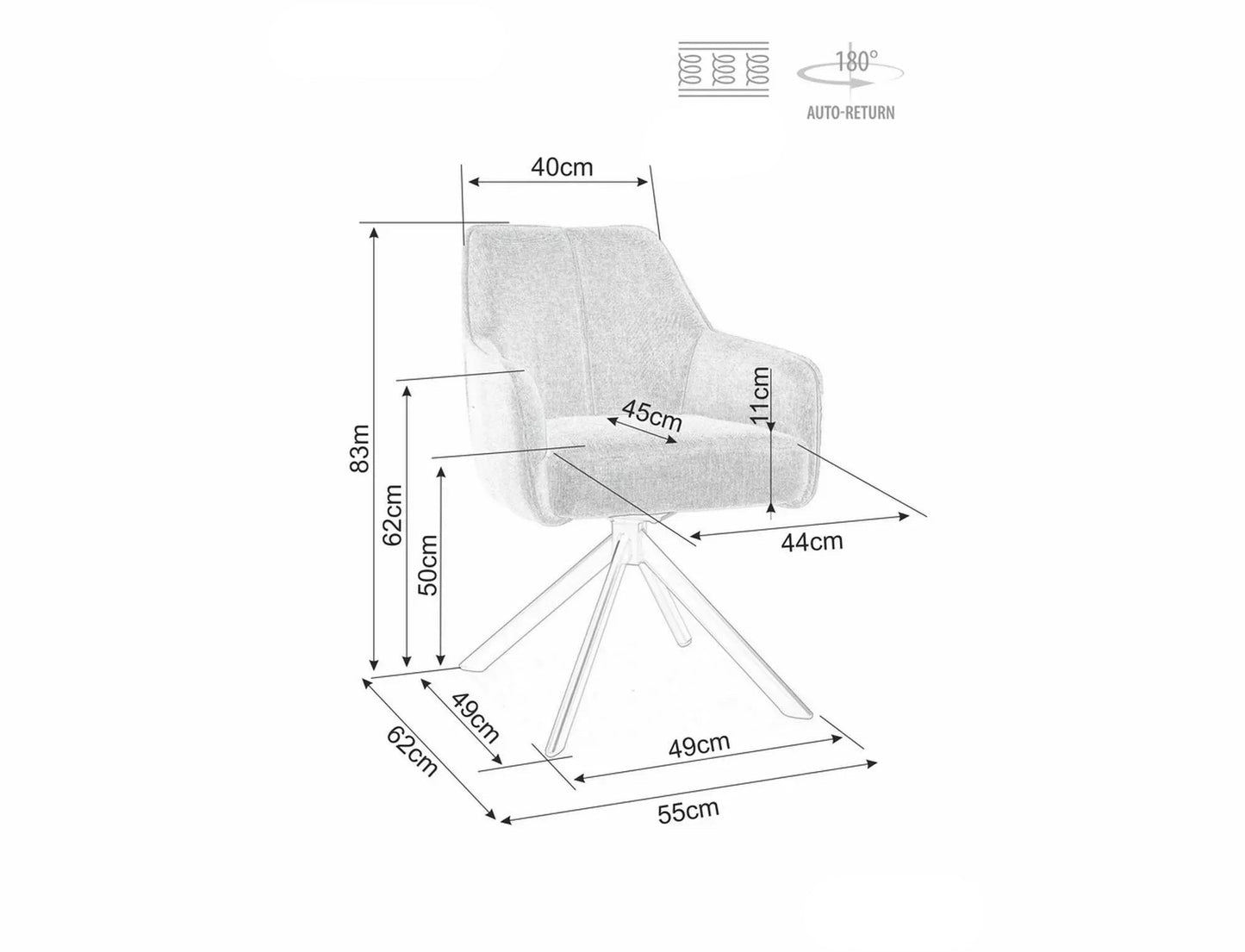 Krēsls Nots 83/55/45 cm gaiši bēšs - N1 Home