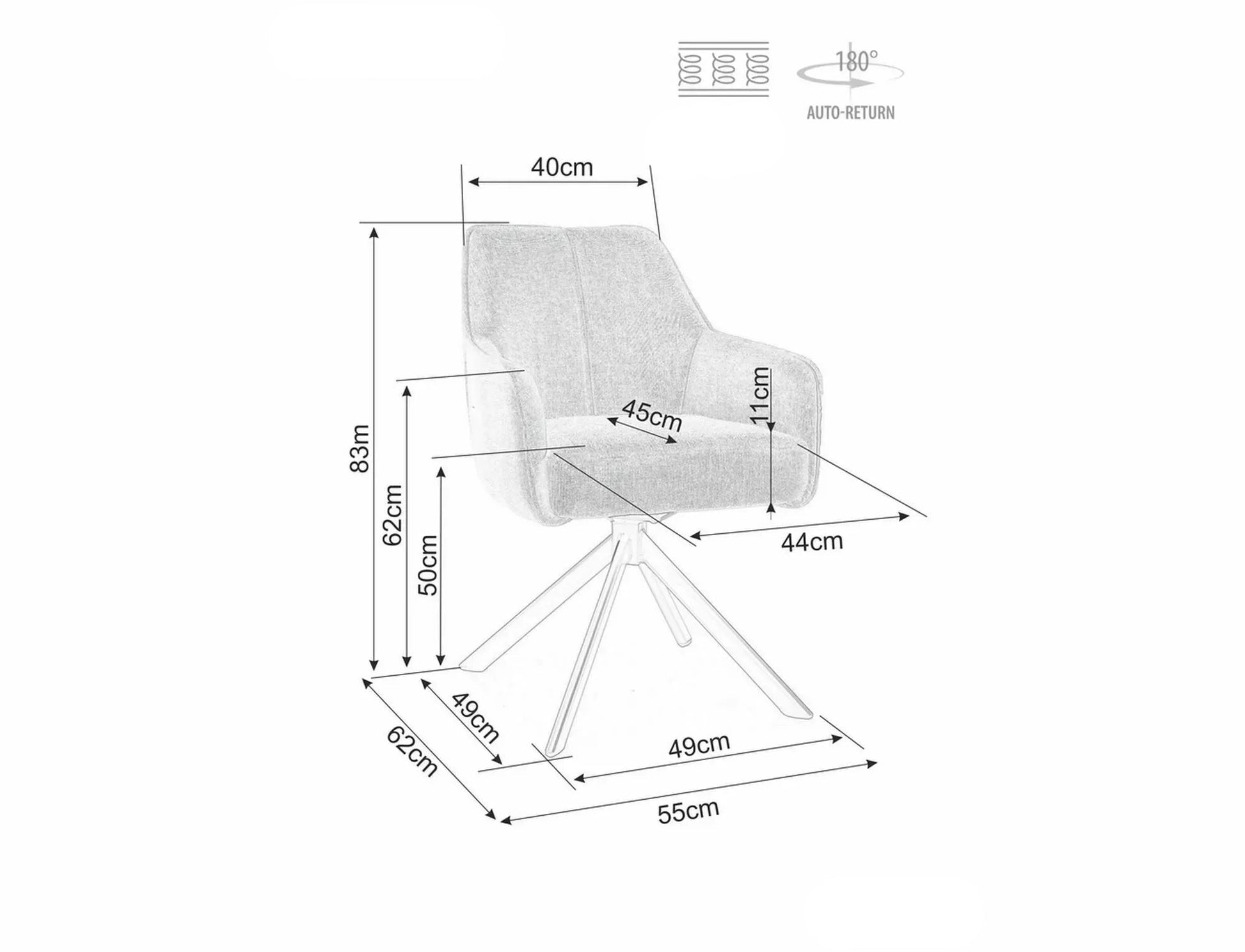Krēsls Nots 83/55/45 cm olīvu - N1 Home