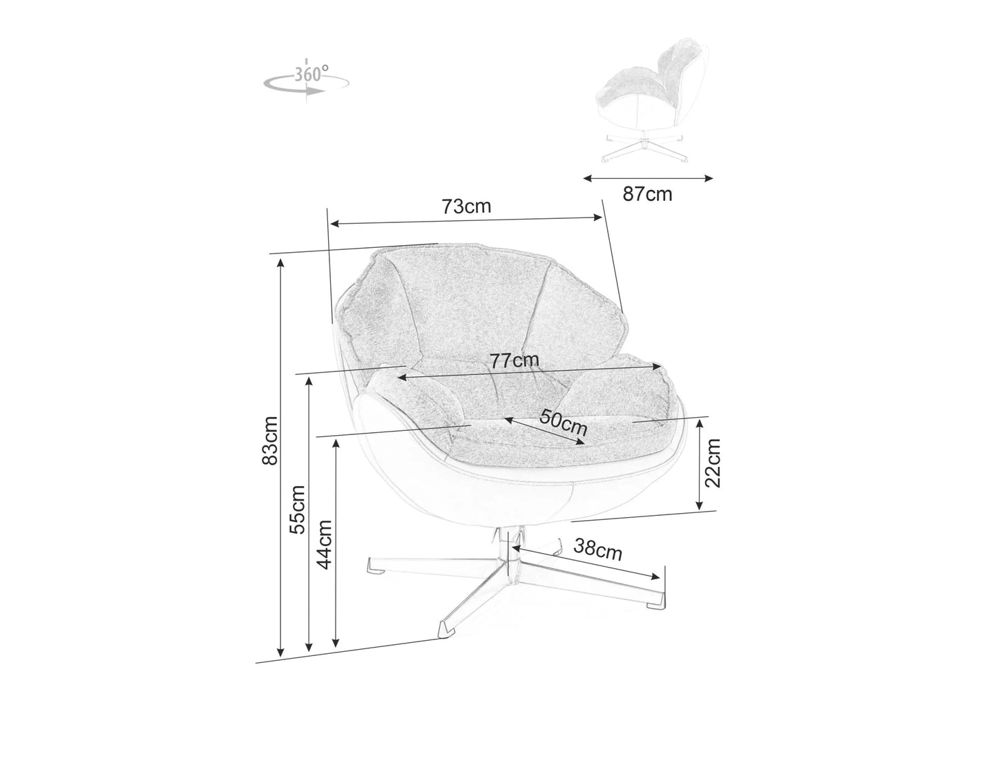 Krēsls Rogd 83/87/44 cm karri - N1 Home