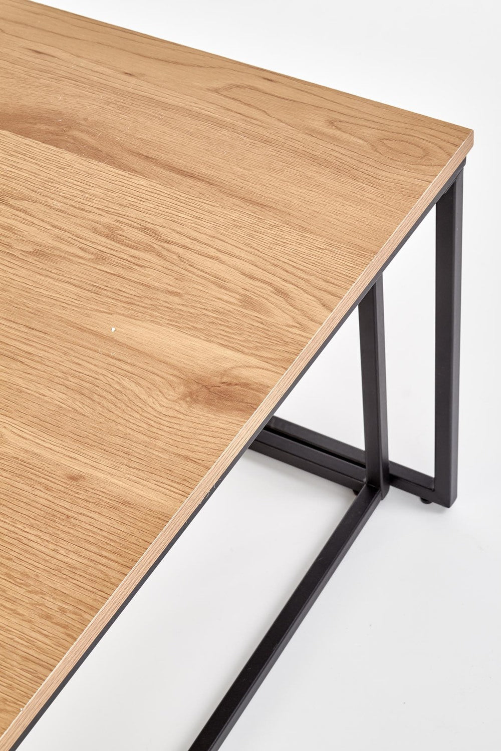 Kafijas galdiņš AL 120/60/40 cm un 55/55/36 cm zeltains ozols/melns - N1 Home