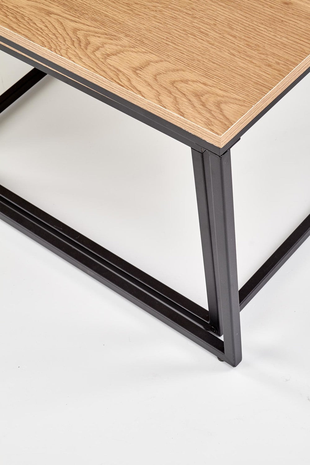 Kafijas galdiņš AL 120/60/40 cm un 55/55/36 cm zeltains ozols/melns - N1 Home