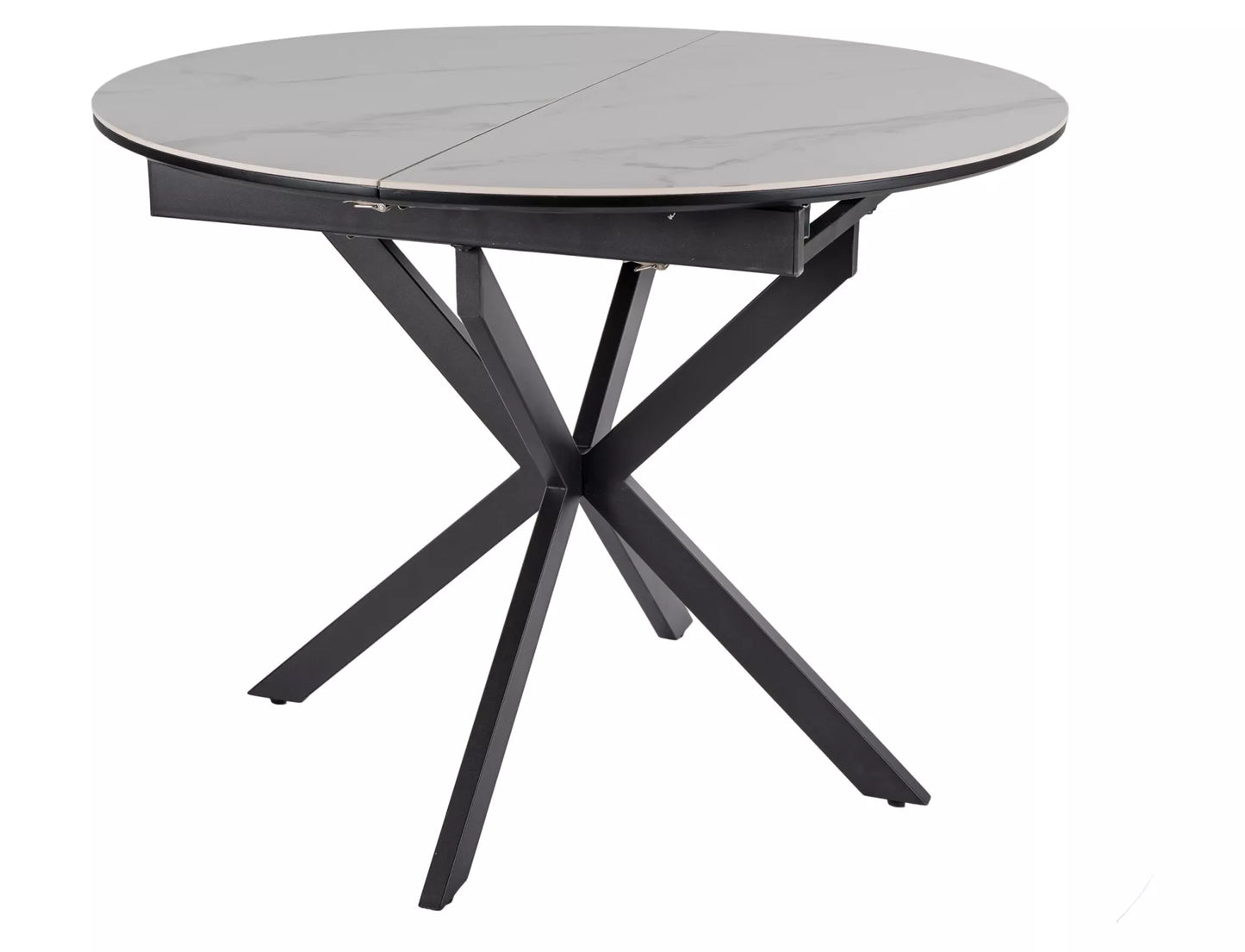 Galds Gast 100-135/100/75 cm matēts balts / matēts melns - N1 Home