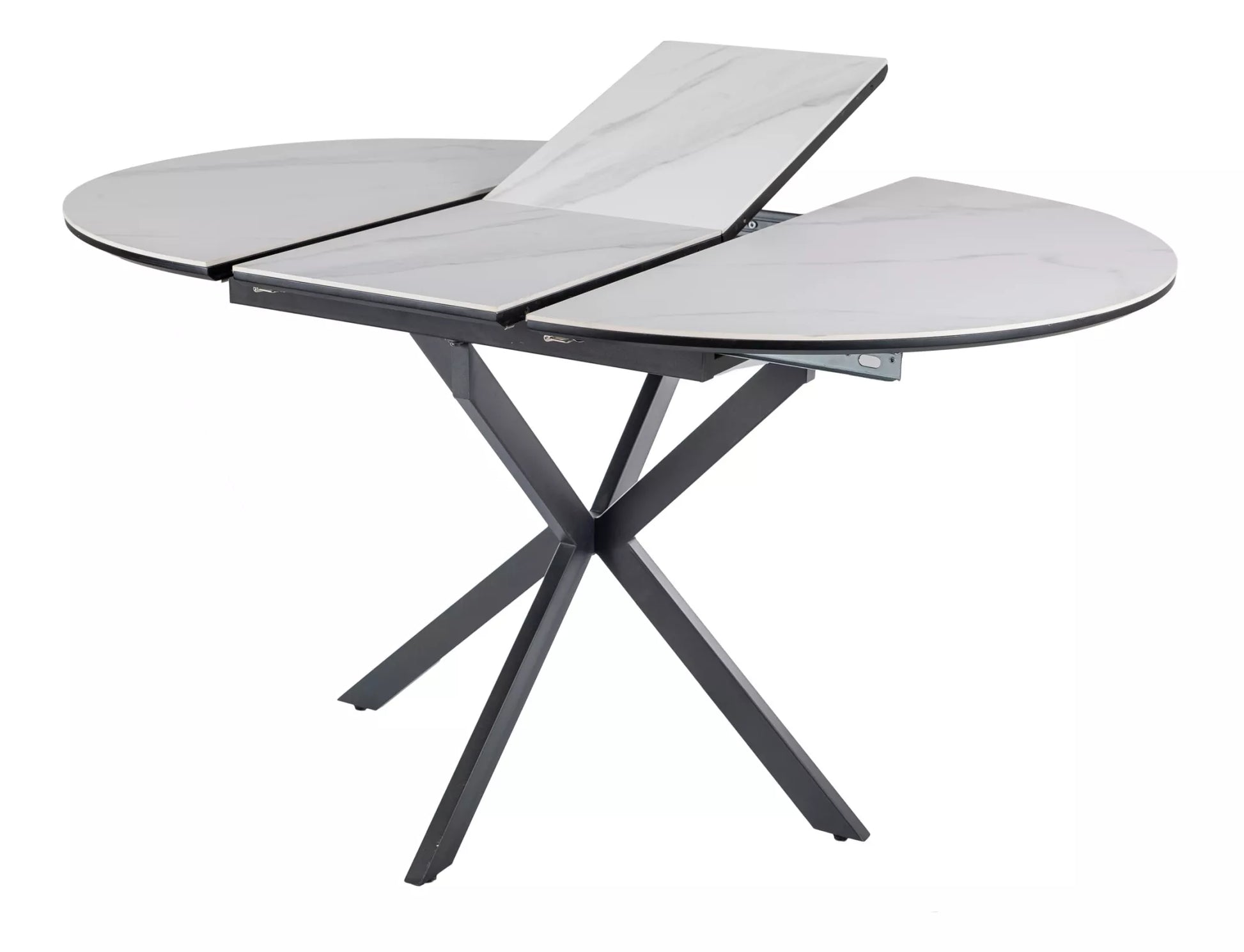 Galds Gast 100-135/100/75 cm matēts balts / matēts melns - N1 Home