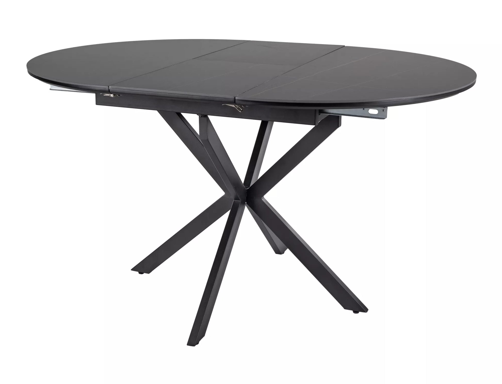 Galds Gast 100-135/100/75 cm matēts melns / matēts melns. - N1 Home