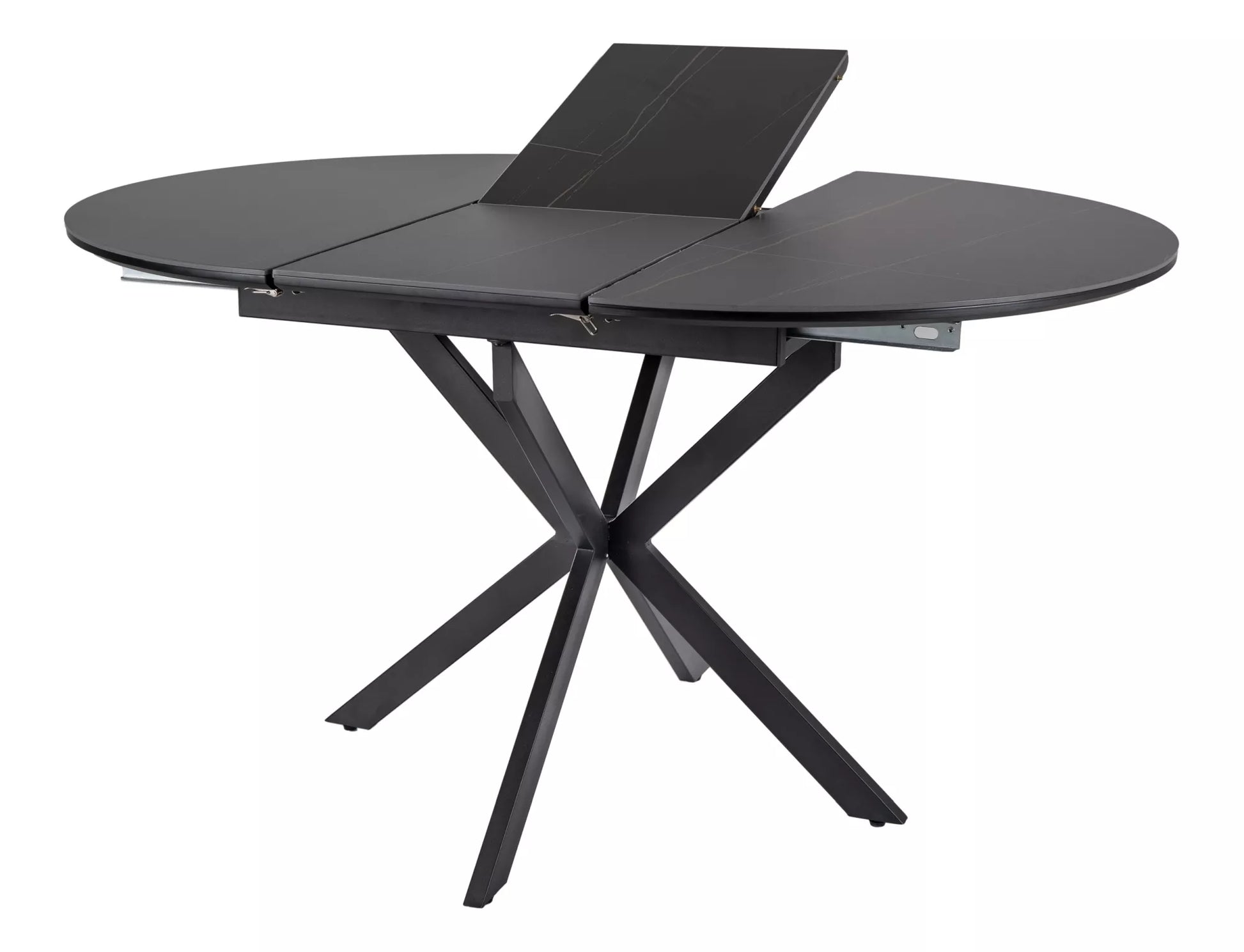 Galds Gast 100-135/100/75 cm matēts melns / matēts melns. - N1 Home