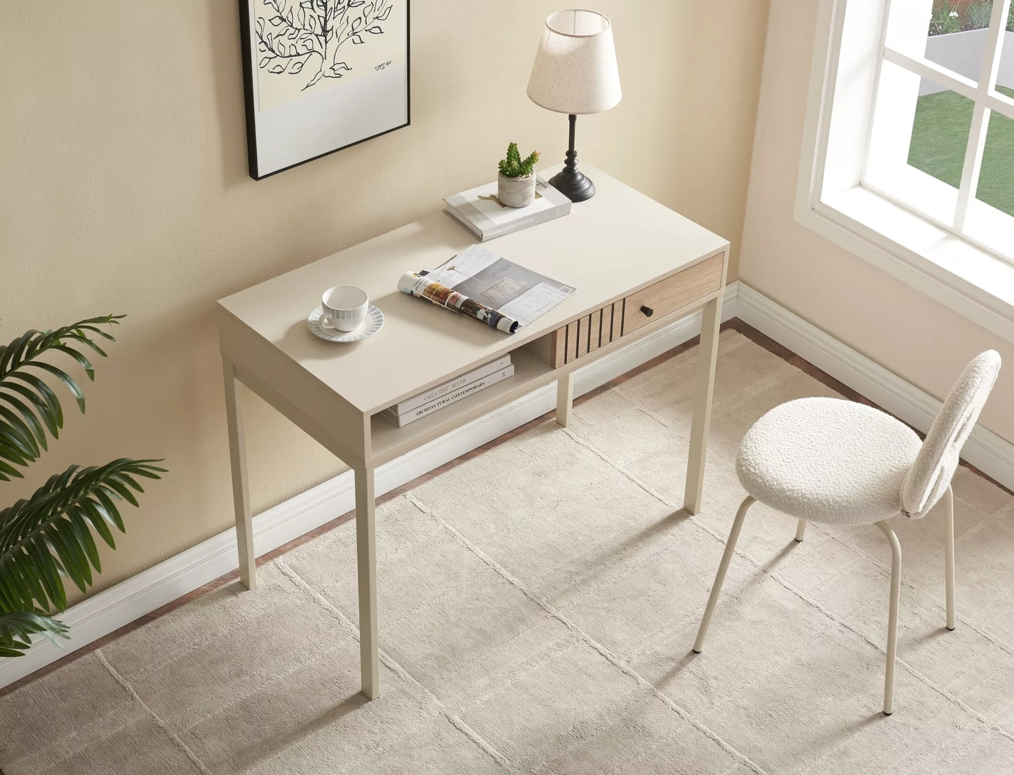 Rakstāmgalds Frosi 76/50/100 cm netīri balta/ozols - N1 Home