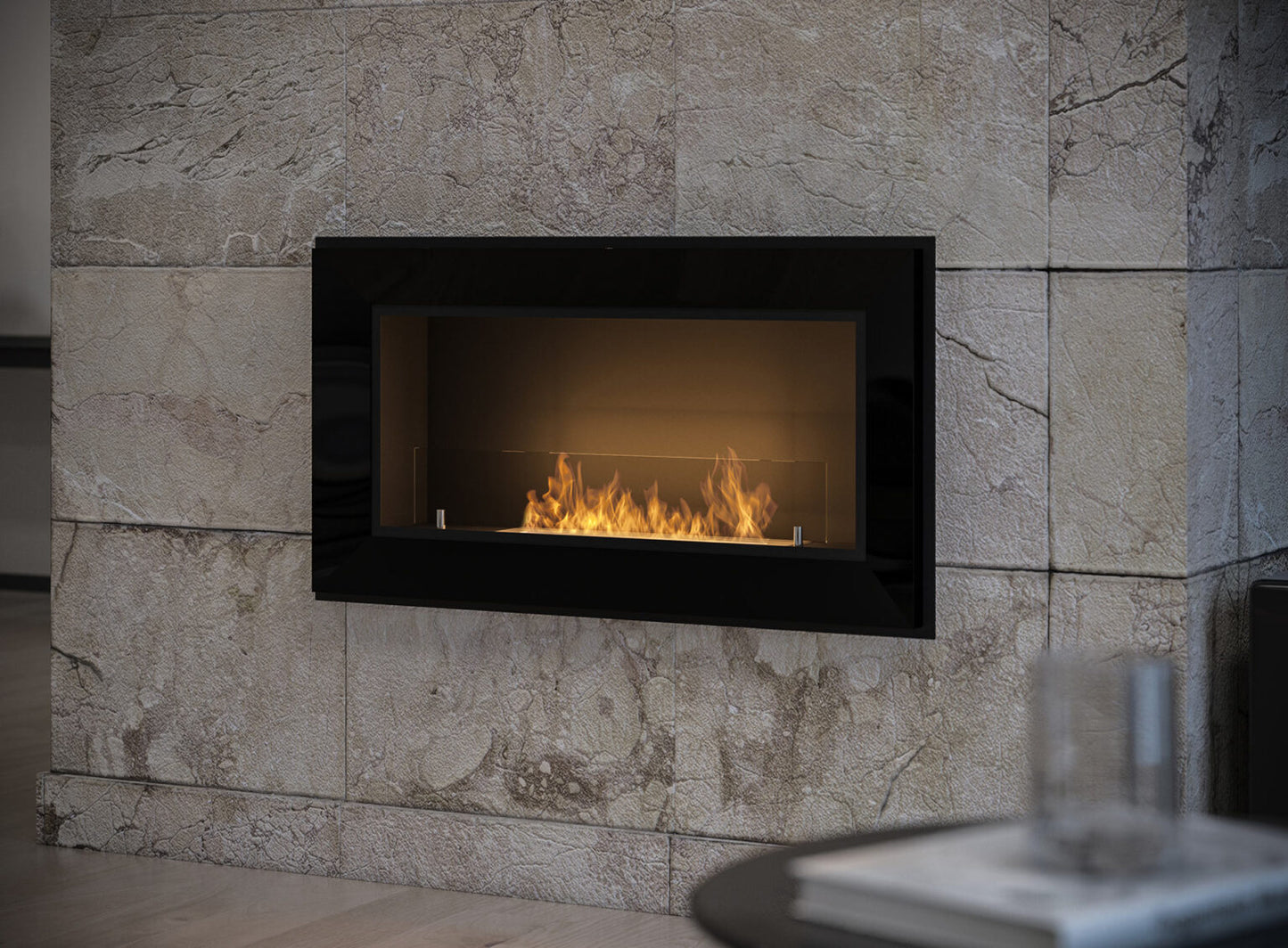 Biokamīns Frams 900 90/49/18 cm melns - N1 Home