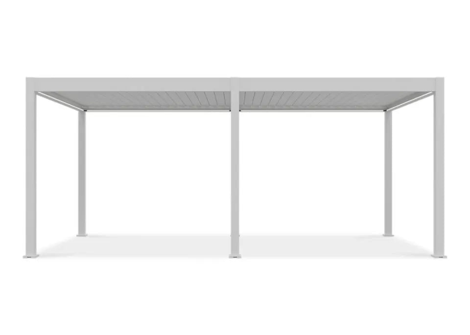 Bioklimatiskā terases pergola Elija AUTOMATIC 3x6 ar LED apgaismojumu 600/309/255 cm balts - N1 Home