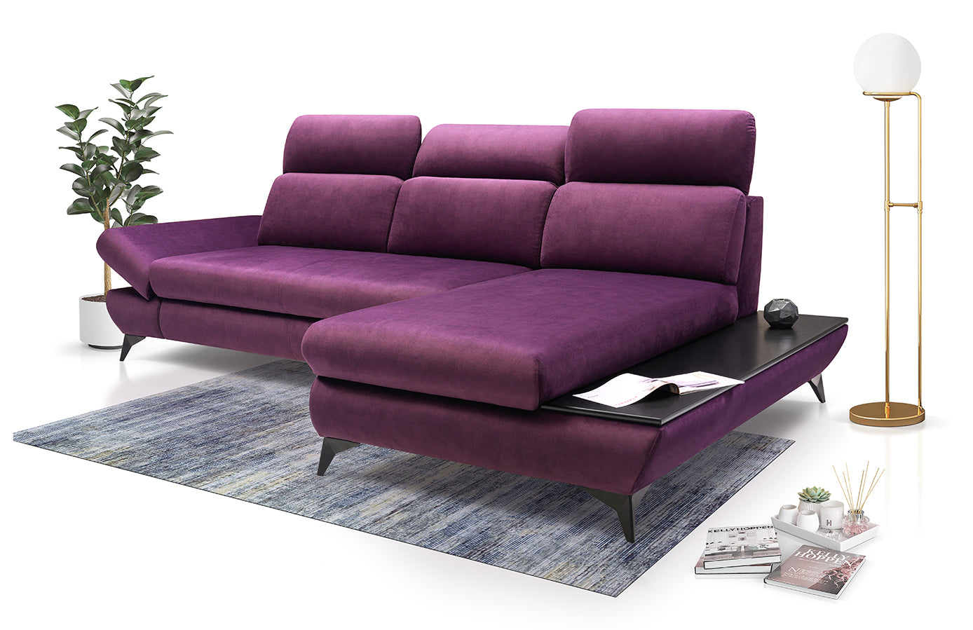 Dīvāns Tito 280/90-120/96-166 cm purple - N1 Home
