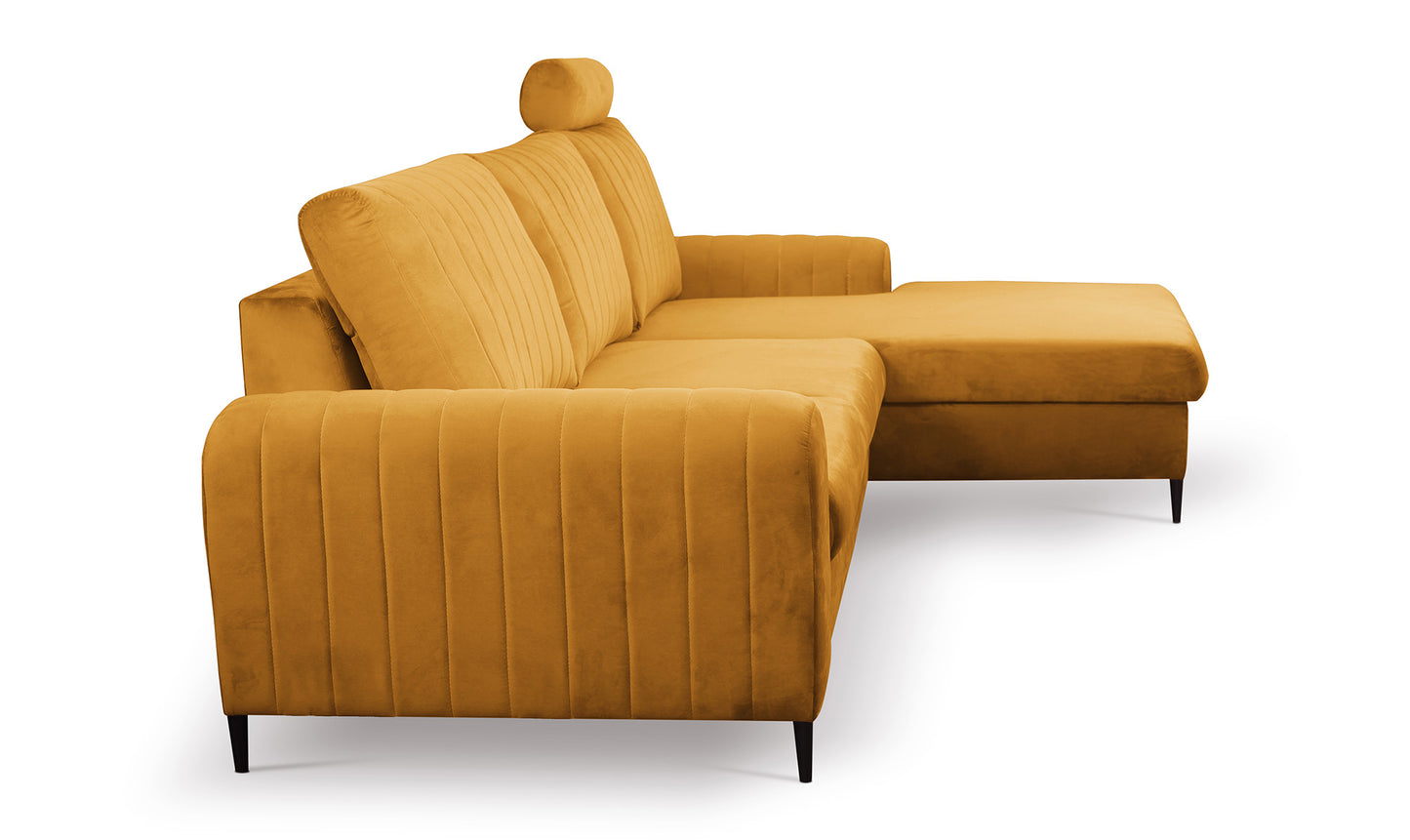 Dīvāns Monaske 252/106,5/90-168 cm mustard - N1 Home