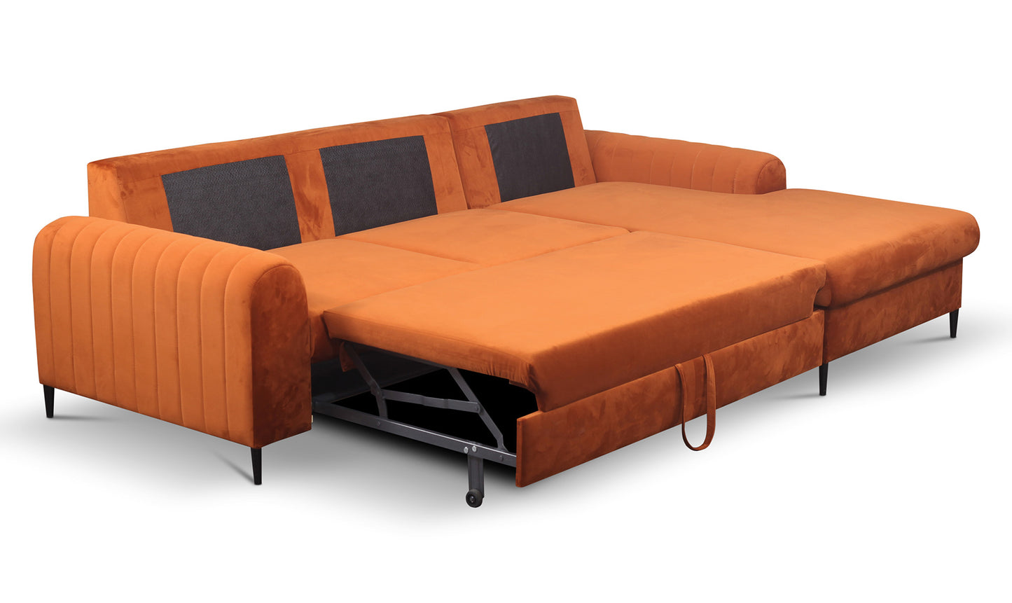 Dīvāns Monaske 252/106,5/90-168 cm rust - N1 Home