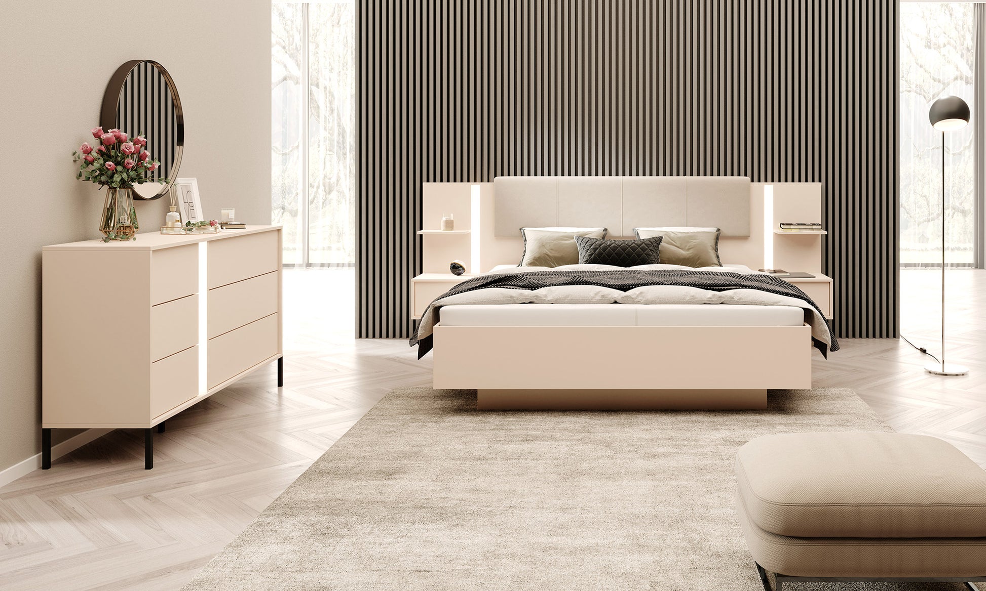 Kumode Dasty 137/81/39 cm bēšs - N1 Home