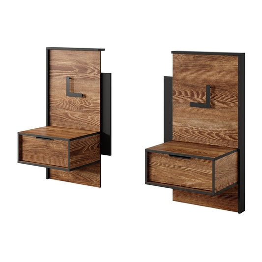 Naktsskapitis Milts (2) 48/102/39 cm kastaņkrāsas/antracīts - N1 Home