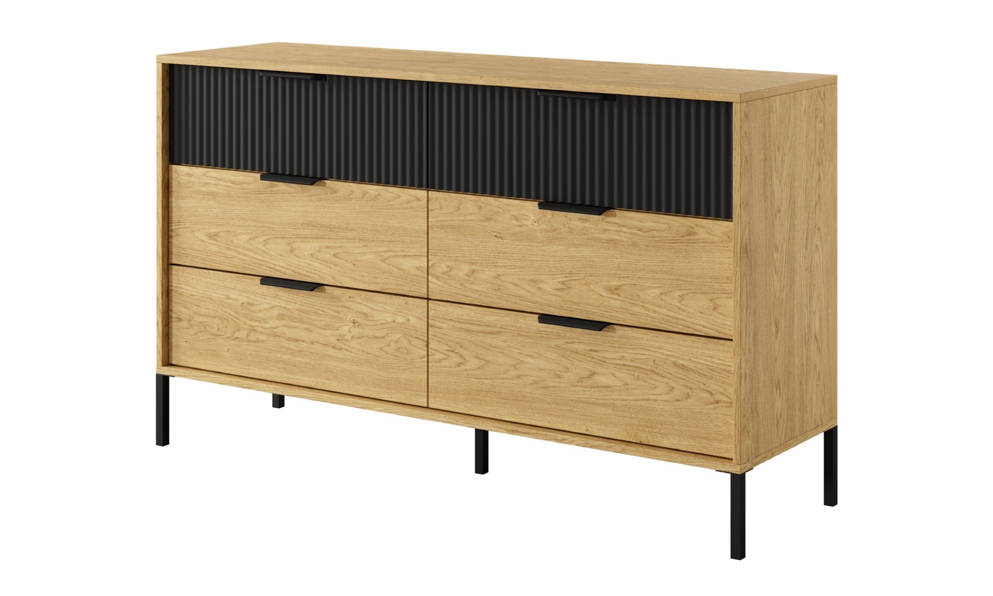 Kumode Balta 137/81/39 cm baltik ozols/melns - N1 Home