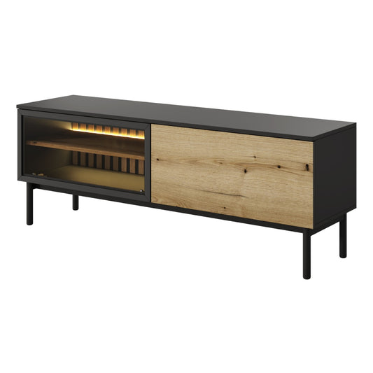 TV skapis Langy 149/54/39 cm evok ozols/melns - N1 Home