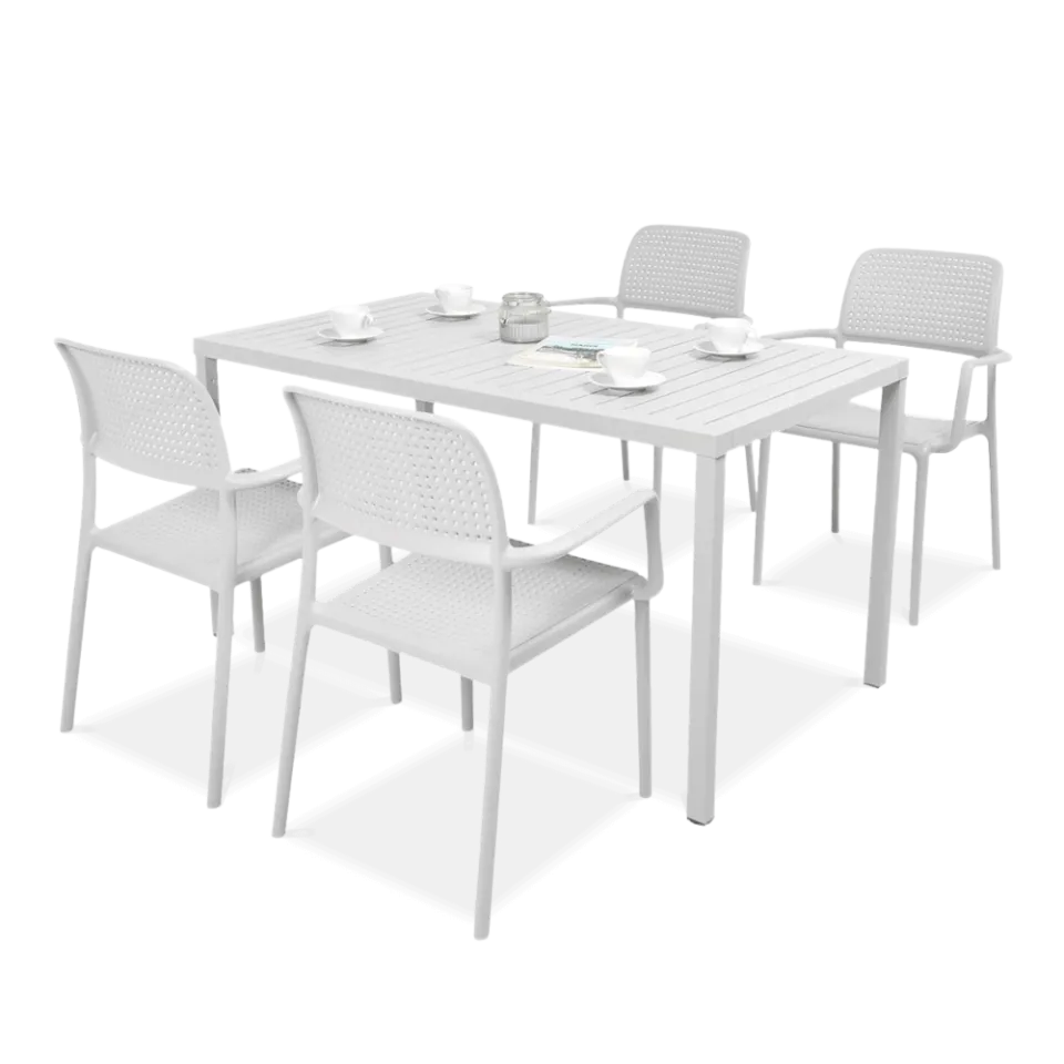 Dārza komplekts Narvi Bori 140/4+1 bianco - N1 Home