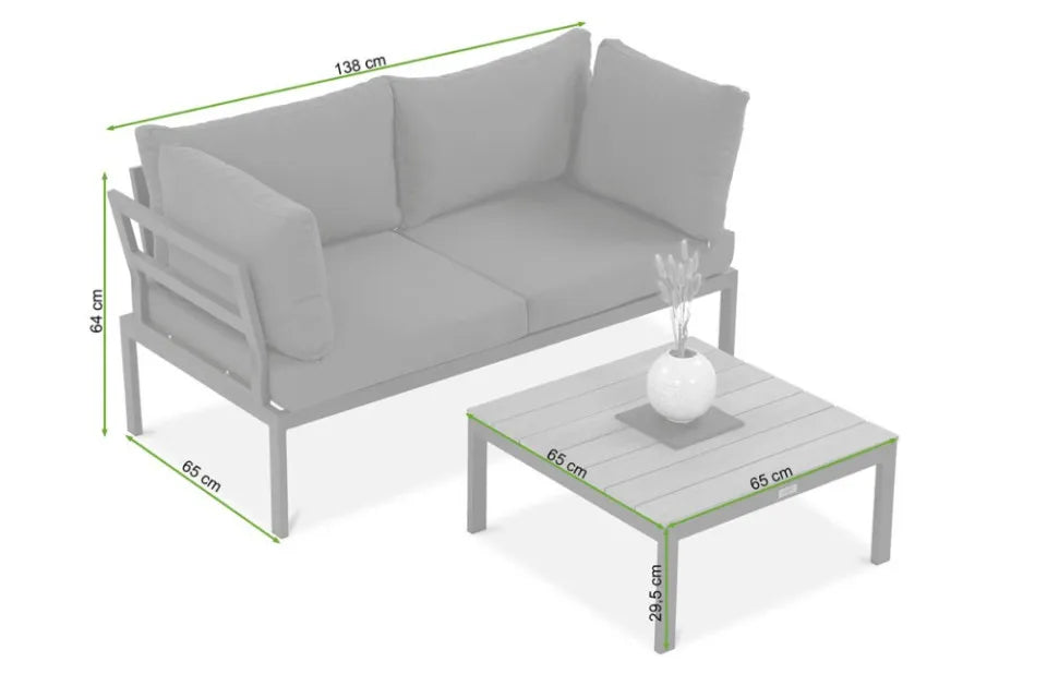 Dārza mēbeles Javy gaiši pelēks - N1 Home