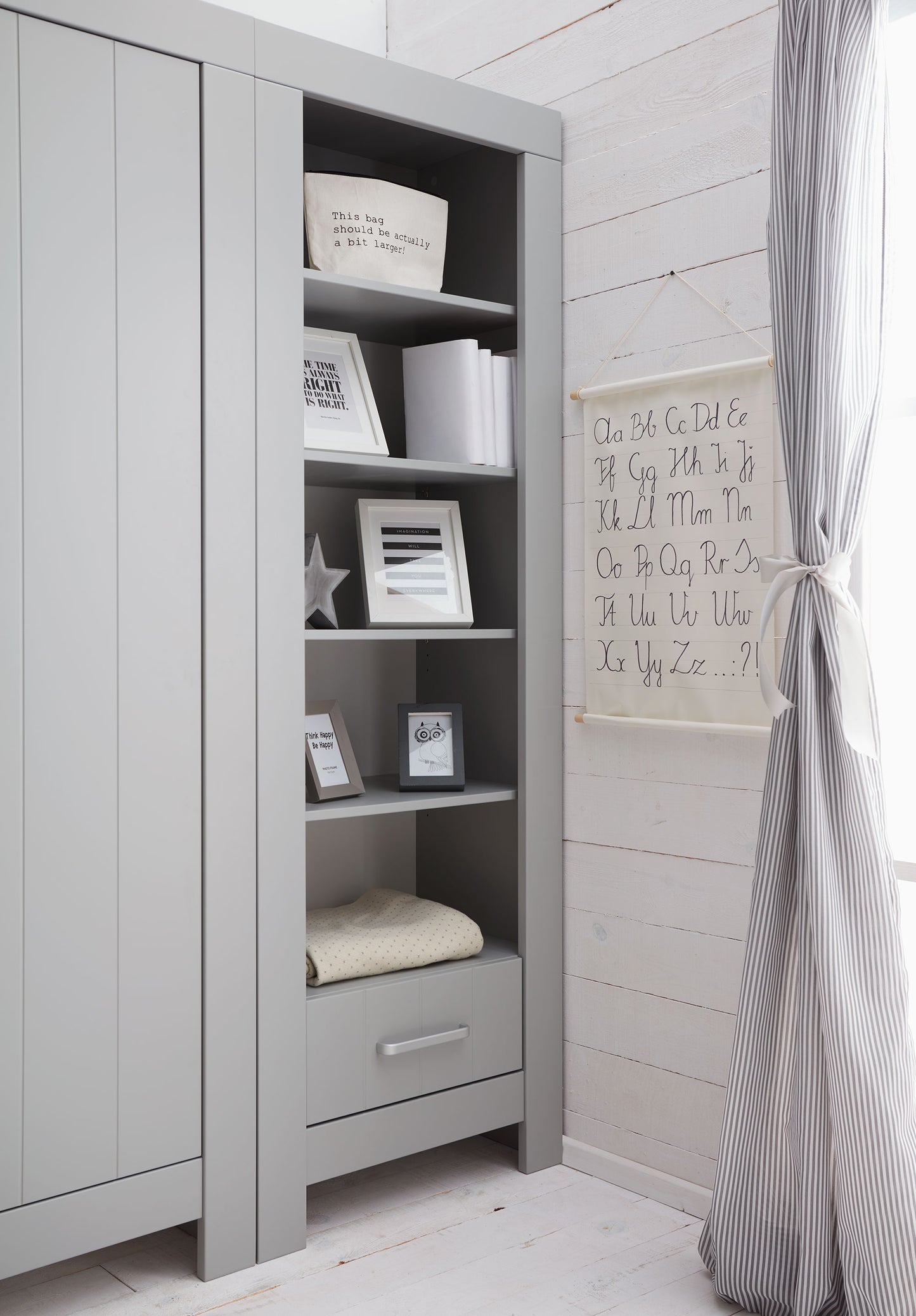 Grāmatu skapis CAMU 45/69/204 cm pelēks - N1 Home