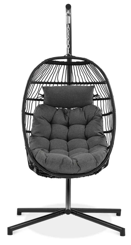 Kokona piekaramais krēsls Harmo  84/187/66 cm melns - N1 Home