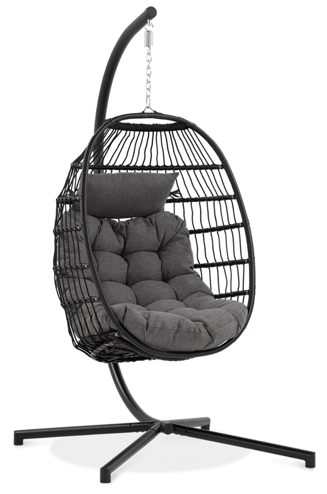 Kokona piekaramais krēsls Harmo  84/187/66 cm melns - N1 Home