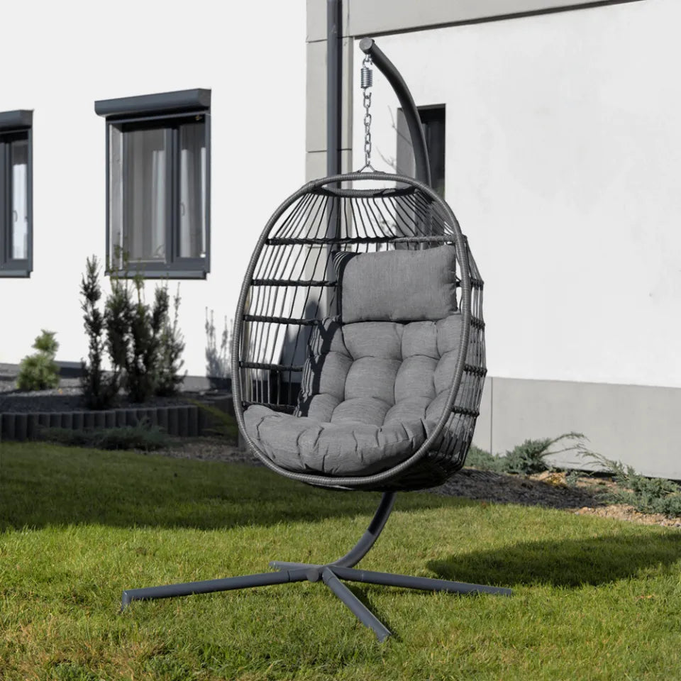 Kokona piekaramais krēsls Harmo  84/187/66 cm pelēks - N1 Home