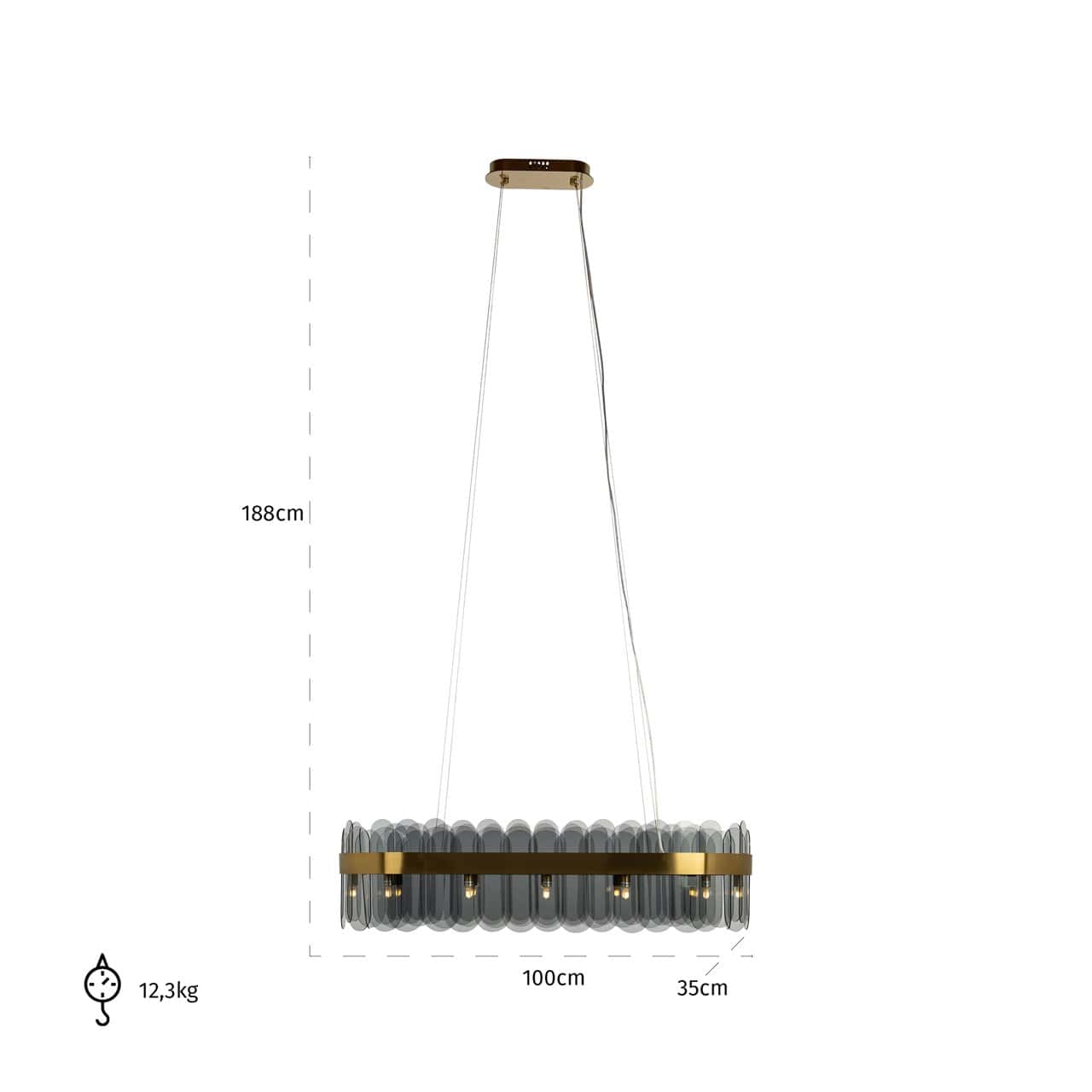 Griestu lampa Julio Richmond Interiors 35/100/188 cm zelts