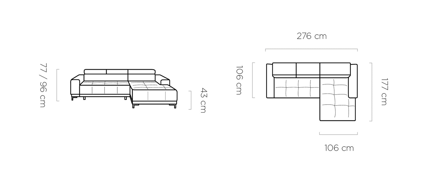 Dīvāns HARLY 276/106/177 cm - N1 Home
