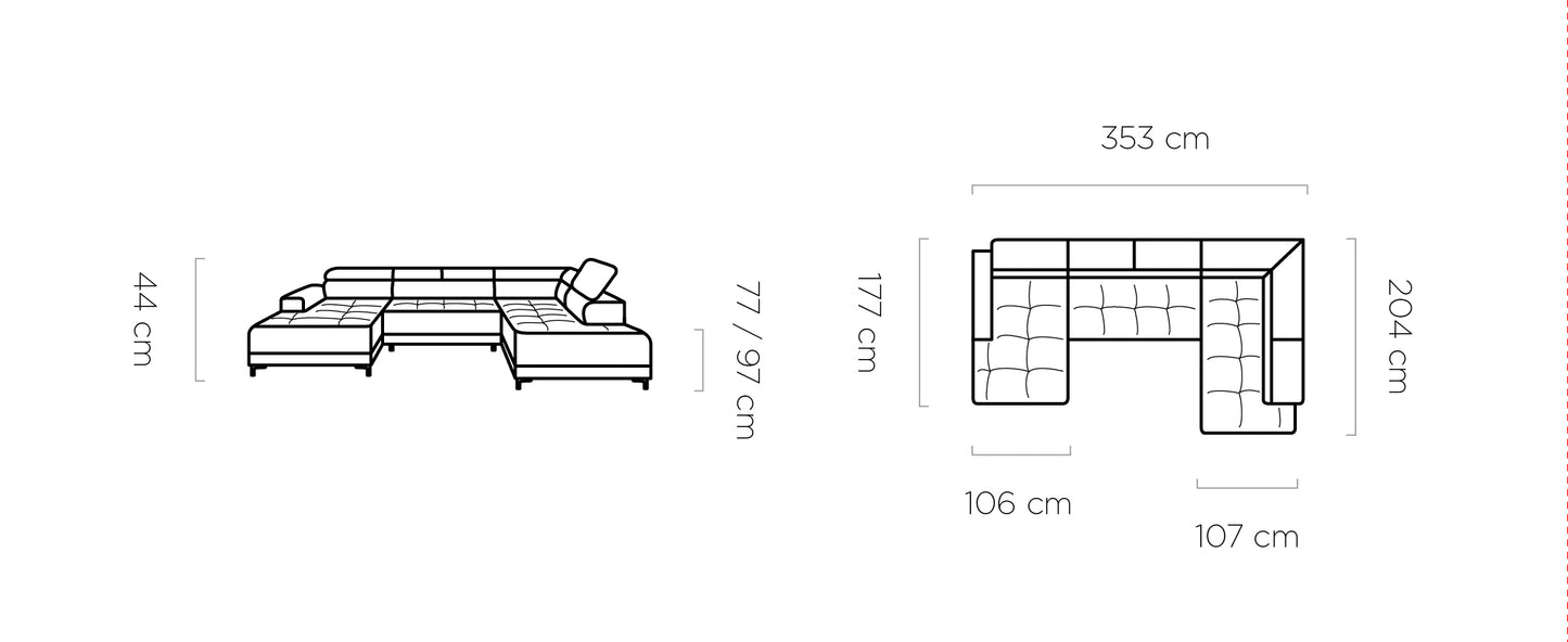 Dīvāns HARLY 353/204/177 - N1 Home