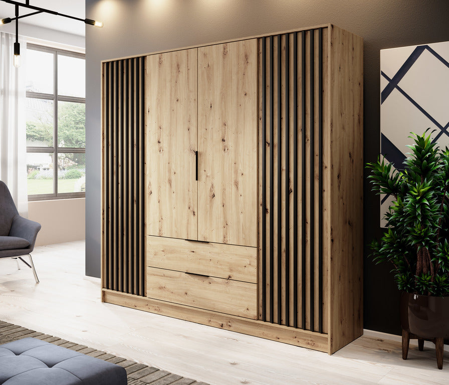 Skapis 4D NEKO 206/200/51 cm ozols - N1 Home