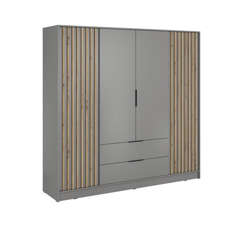 Skapis 4D NEKO 206/200/51 cm  pelēks - N1 Home